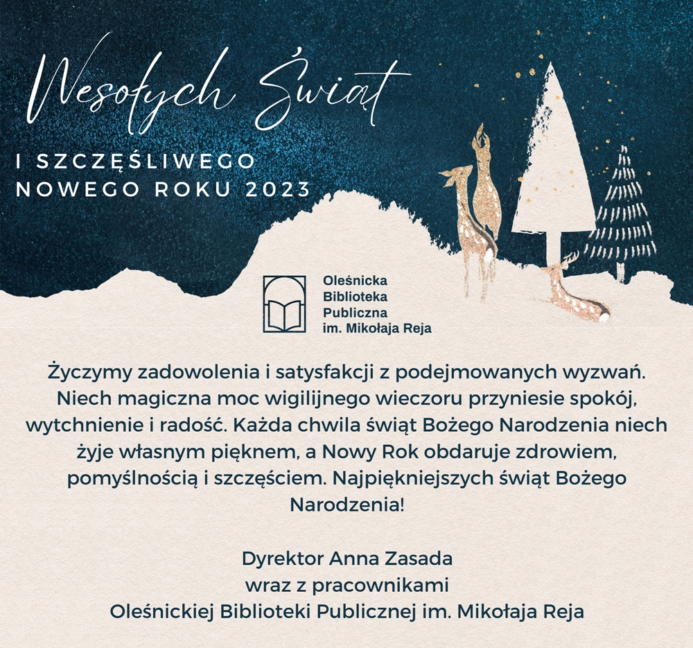 Życzenia świąteczne dla Czytelników oleśnickiej biblioteki!